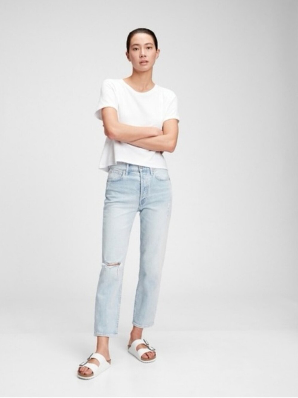 GAP Cheeky Straight High-Rise Cropped Straight Jeans